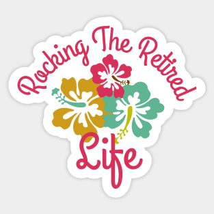 Rocking The Retired Life Three Flowers Design Sticker